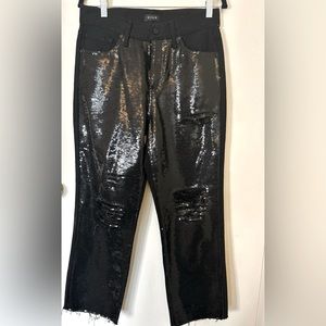 Sequin front jeans